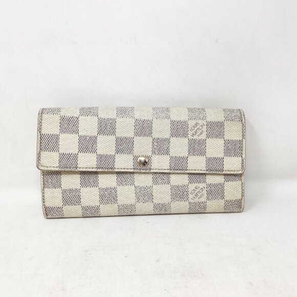 Louis Vuitton #QX64EC Damier Azur Sarah Wallet - Picture 1 of 7